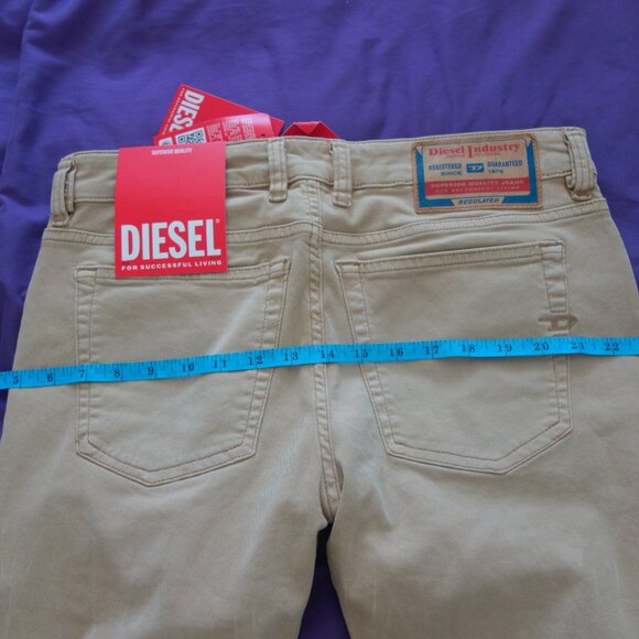 Diesel 1979 Sleenker OENAK W30 L30 Beige Skinny Fit Low Waist Skinny Leg Pants - Picture 9 of 15